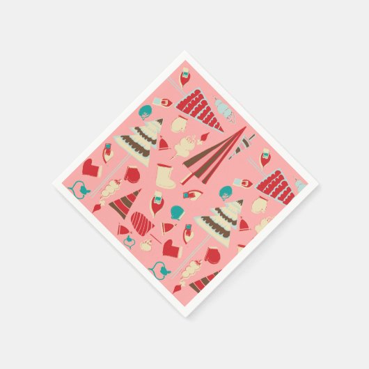 Weihnachtsfest Rosa Serviette (Ecke)