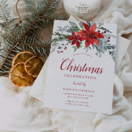 Weihnachtsfest Rot-Grün-Blumen-Party Einladung