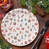 Weihnachtsfest Rot Grün Pappteller