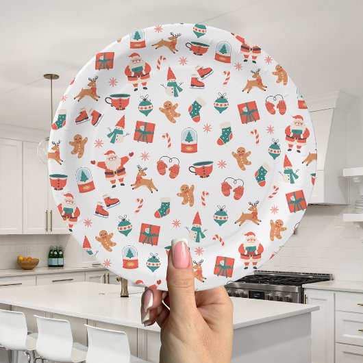 Weihnachtsfest Rot Grün Pappteller
