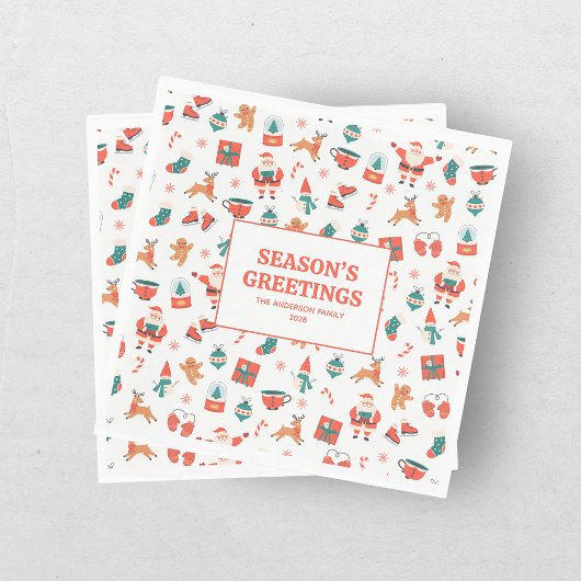 Weihnachtsfest Rot Grün Serviette