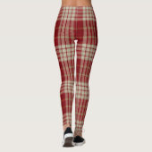 Weihnachtsfest Rot Karierte Leggings (Rückseite)