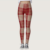 Weihnachtsfest Rot Karierte Leggings (Vorderseite)