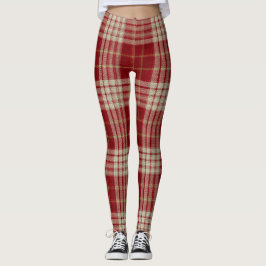 Weihnachtsfest Rot Karierte Leggings