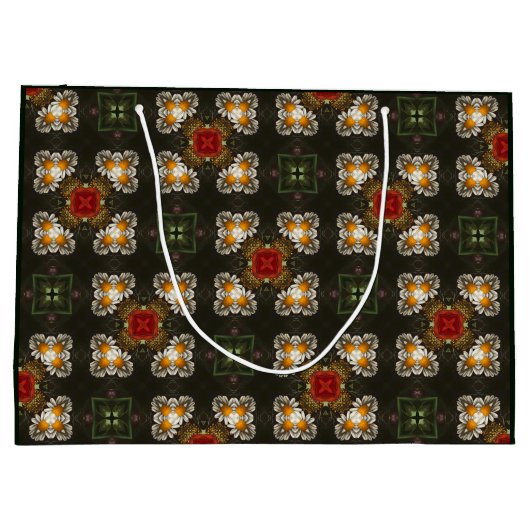 Weihnachtsfest Rot Kreuz abstrakte Molkereien Große Geschenktüte (Rückseite)