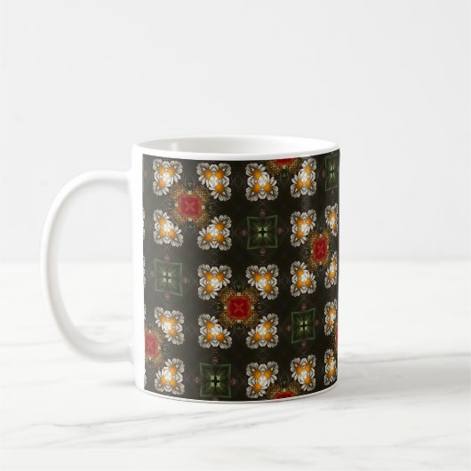 Weihnachtsfest Rot Kreuz abstrakte Molkereien Kaffeetasse (Links)