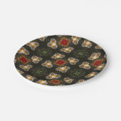 Weihnachtsfest Rot Kreuz abstrakte Molkereien Pappteller (Schrägansicht)