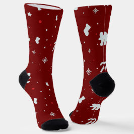 Weihnachtsfest rot und weiß socken