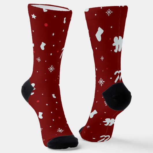 Weihnachtsfest rot und weiß socken (Gewinkelt)