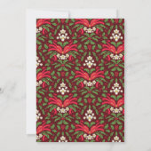 Weihnachtsfest, Rote Berries & Roter Bow Einladung (Rückseite)