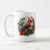 Weihnachtsfest Roter Kardinal Holly Berries Kaffeetasse (Links)