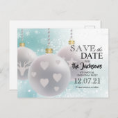 Weihnachtsfest - Save the Date Ankündigungspostkarte (Vorne/Hinten)