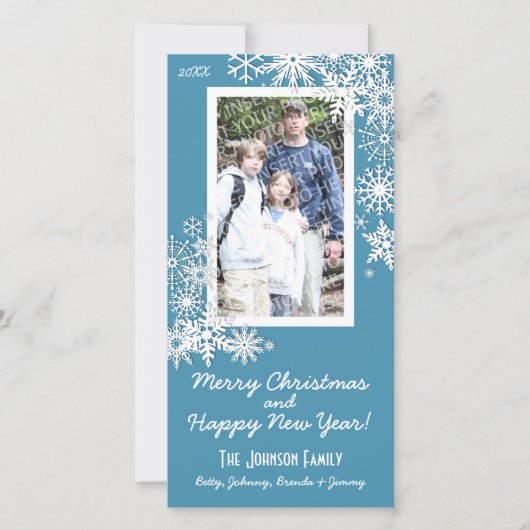 Weihnachtsfest Schneeflocke Feiertagskarte (Vorderseite)