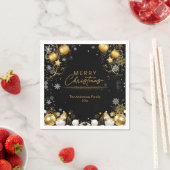 Weihnachtsfest Schneeflocken Glitzern und Schneemä Serviette (Beispiel)