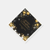 Weihnachtsfest Schneeflocken Glitzern und Schneemä Serviette (Ecke)