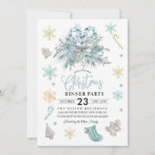 Weihnachtsfest Schneeflocken Party Einladung (Vorderseite)