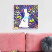 Weihnachtsfest Schneekaninchen Winter Leinwanddruck (Insitu (Wohnzimmer))