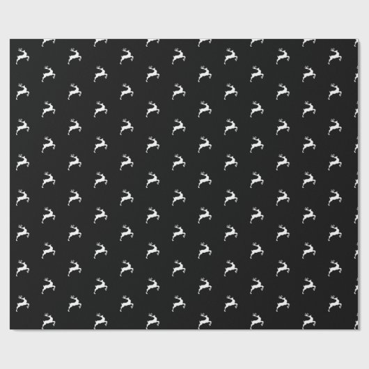 Weihnachtsfest Schwarz-weißer Hirsche Geschenkpapier (Flach)