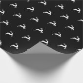 Weihnachtsfest Schwarz-weißer Hirsche Geschenkpapier (Ecke)