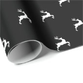 Weihnachtsfest Schwarz-weißer Hirsche Geschenkpapier (Rolleneckpunkt)