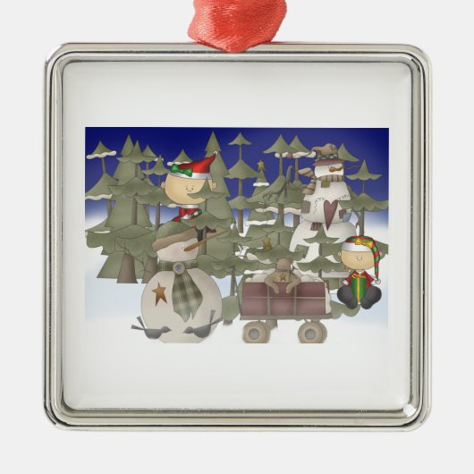 Weihnachtsfest Silbernes Ornament (Vorne)