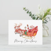 Weihnachtsfest Sleigh Weihnachten Gruß (Stehend Vorderseite)