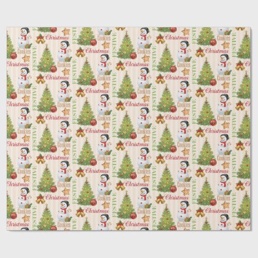 Weihnachtsfest Snowman Geschenkpapier (Flach)