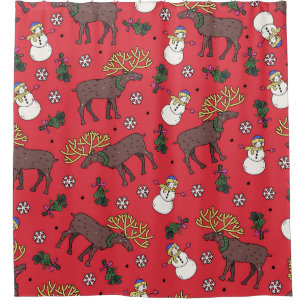Weihnachtsfest: Snowman Pattern Duschvorhang