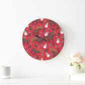 Weihnachtsfest: Snowman Pattern Große Wanduhr (Zuhause)