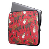 Weihnachtsfest: Snowman Pattern Laptopschutzhülle (Vorderseite Links)