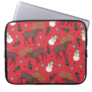 Weihnachtsfest: Snowman Pattern Laptopschutzhülle