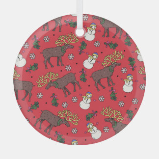 Weihnachtsfest: Snowman Pattern Ornament Aus Glas