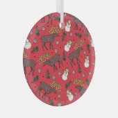 Weihnachtsfest: Snowman Pattern Ornament Aus Glas (Vorderseite Rechts)