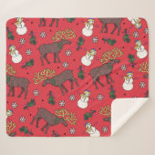 Weihnachtsfest: Snowman Pattern Sherpadecke (Vorderseite (Horizontal))