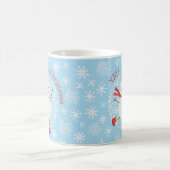 Weihnachtsfest Snowman Schneeflocken Kaffeetasse (Mittel)