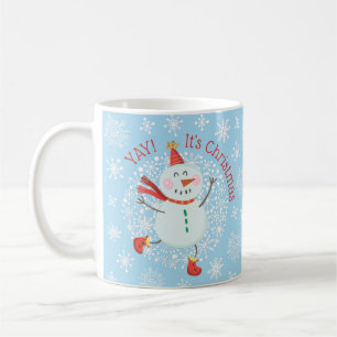 Weihnachtsfest Snowman Schneeflocken Kaffeetasse