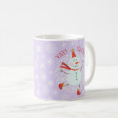 Weihnachtsfest Snowman Schneeflocken Kaffeetasse (VorderseiteRechts)