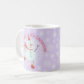 Weihnachtsfest Snowman Schneeflocken Kaffeetasse (Vorderseite Links)