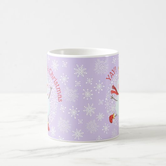 Weihnachtsfest Snowman Schneeflocken Kaffeetasse (Mittel)