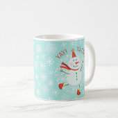Weihnachtsfest Snowman Schneeflocken Kaffeetasse (VorderseiteRechts)