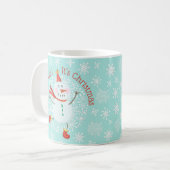 Weihnachtsfest Snowman Schneeflocken Kaffeetasse (Vorderseite Links)