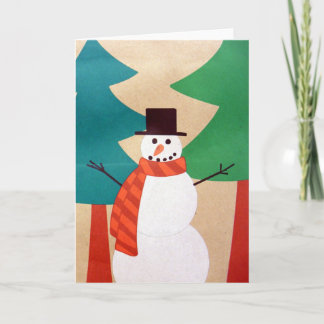 Weihnachtsfest Snowman & Trees Feiertagskarte