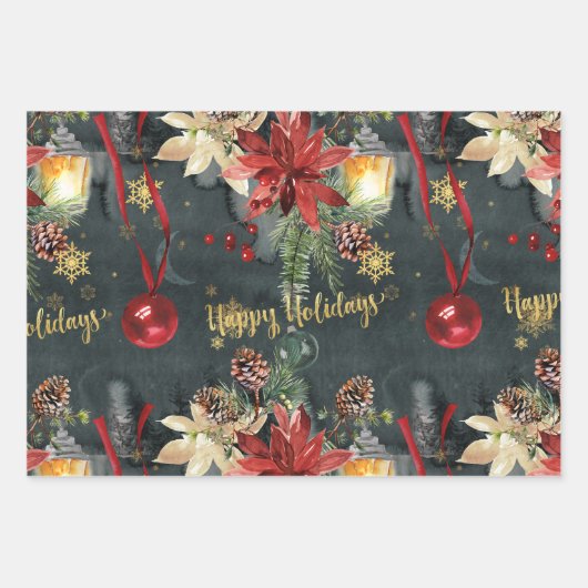 Weihnachtsfest Splendor Glossar Geschenkpapier Set (Vorderseite 2)