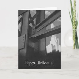 Weihnachtsfest, Stahlbau Wolkenkratzer Feiertagskarte