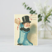 Weihnachtsfest Strumpf Feiertagspostkarte (Stehend Vorderseite)