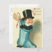 Weihnachtsfest Strumpf Feiertagspostkarte (Vorne/Hinten)