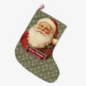 Weihnachtsfest Strumpf mit Retro Santa Claus Großer Weihnachtsstrumpf (Vorderansicht (hängend))