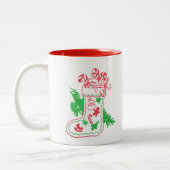 Weihnachtsfest Strumpf Zweifarbige Tasse (Links)