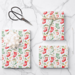 Weihnachtsfest-Strümpfe Geschenkpapier Set