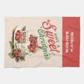 Weihnachtsfest Süßkuchen Individuelle Name Geschirrtuch (Horizontal)